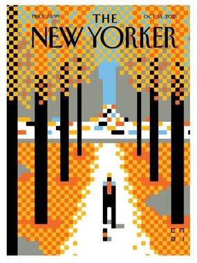 The New Yorker Magazine October 18 2021 Walk In The Park Christoph Niemann